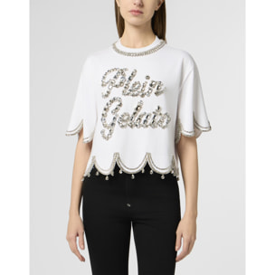 PHILIPP PLEIN Cropped T-Shirt Crystal Waves