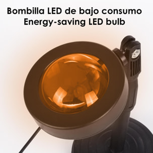 Sunset lamp: lámpara LED efecto puesta de sol. Iluminación ambiental para casa y creativa para videos y fotos.