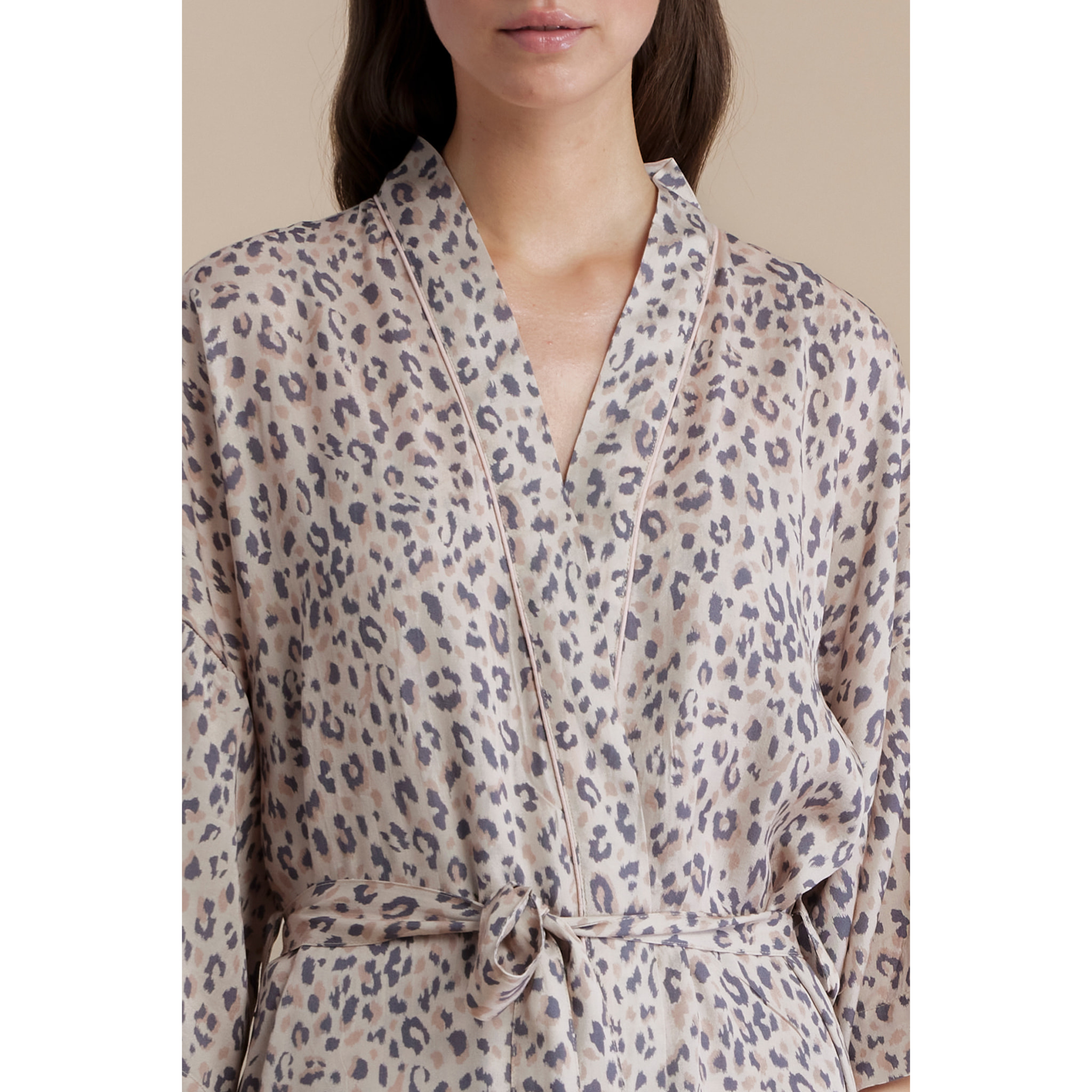 Vestaglia donna in viscosa manica 3/4 articolo animalier Noidinotte