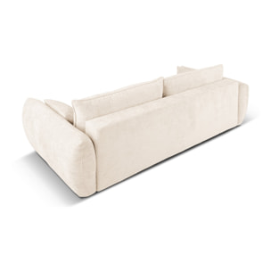 Canapé convertible avec coffre de rangement "Matera" 3 places en chenille beige clair