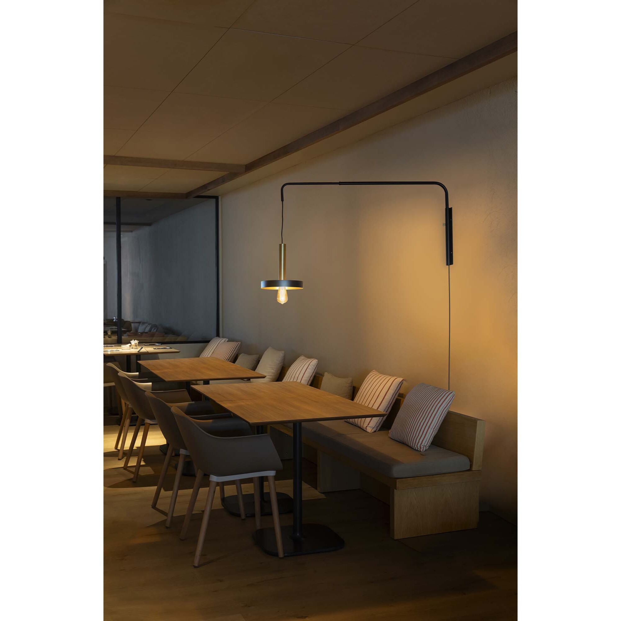 WHIZZ Lampe applique extensible noire et or satiné