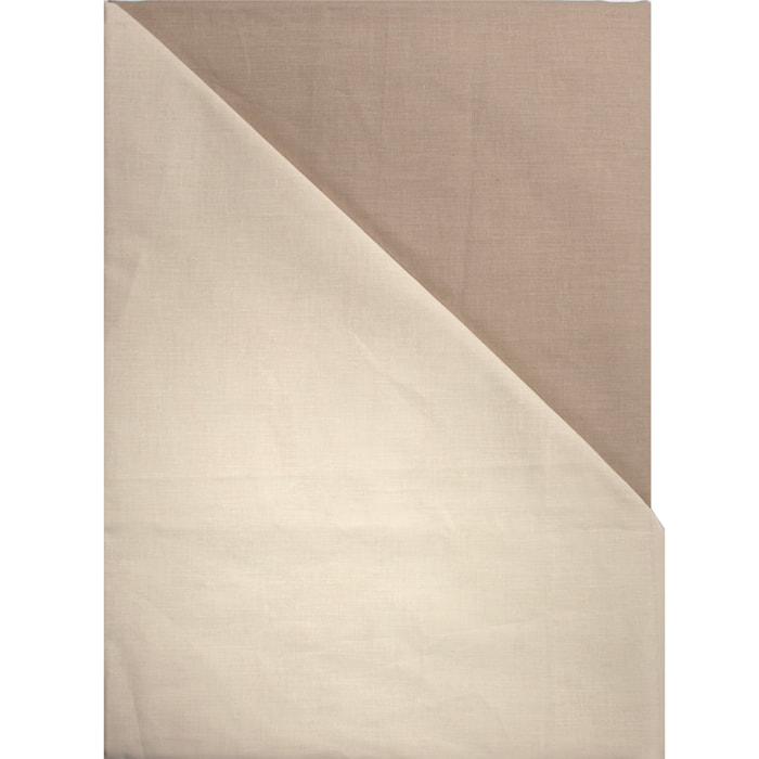 COMPLETO LENZUOLA LETTO SINGOLO TINTA UNITA BICOLOR BEIGE