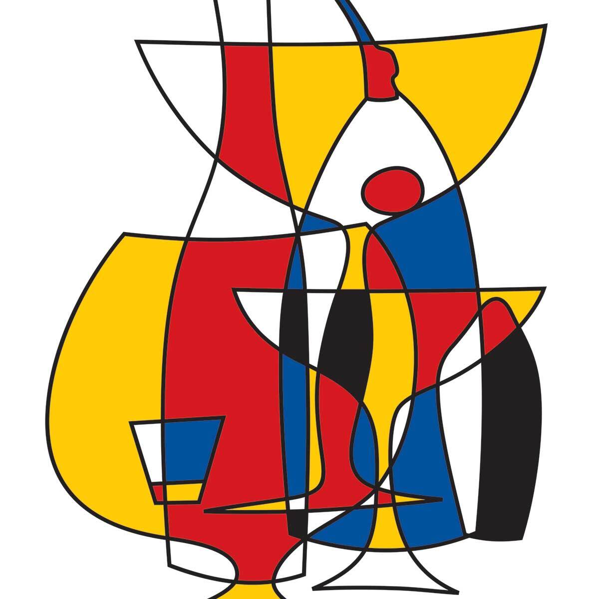 Affiche l'apero entre amis Affiche + cadre en bois - Noir