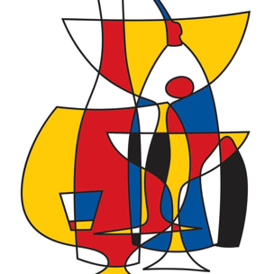 Affiche l'apero entre amis Affiche + cadre en bois - Noir