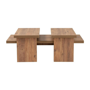 Table basse gigogne design – effet bois (3 pièces) MARFA