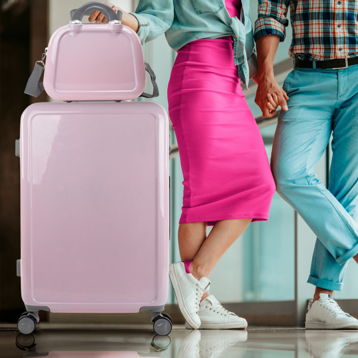 Juego De Maletas Pc Itaca Stickers Rosa