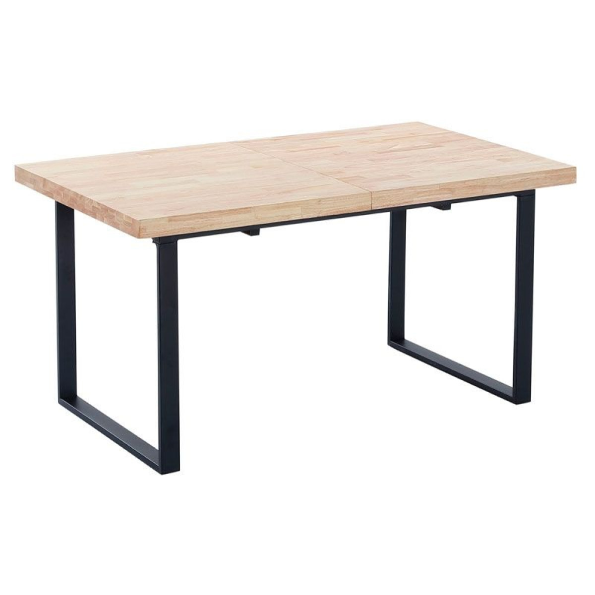 Mesa de comedor extensible Natural Roble salvaje - Negro