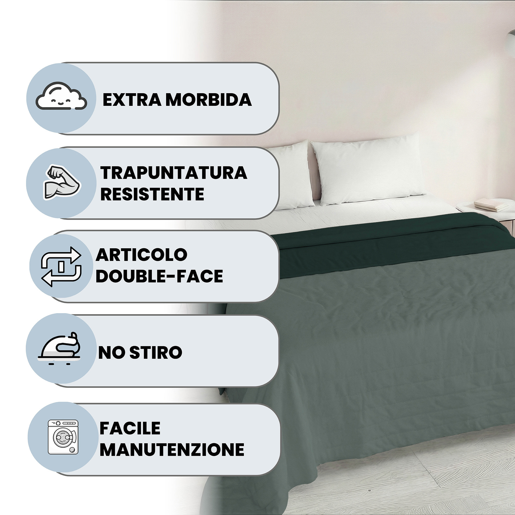TRAPUNTINO GOLIA 100% Microfibra - Made in Italy