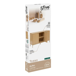 Buffet "Tasso" 3 portes L120cm effet bois naturel