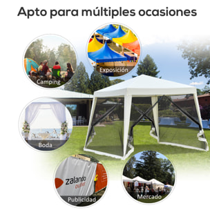 Carpa Pabellón de Jardín 3x3x2,45m Carpa con Mosquitero Exterior