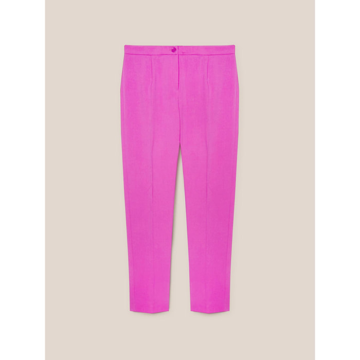 Elena Mirò - Pantaloni dritti in twill stretch - Fucsia