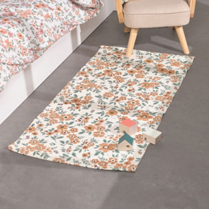 Tapis imprimé floral coton FUNNY LIBERTY rose