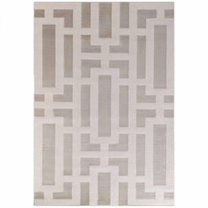 Tapis salon, motif géométrique relief texturé, kavi, design raffiné