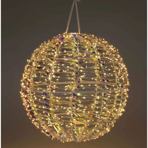 bola metálica luminosa con 720 micro led de diseño retorcido luces arco iris 40cm