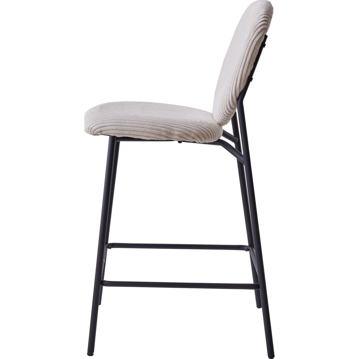Lot de 2 tabourets de bar en velours côtelé - BETTY