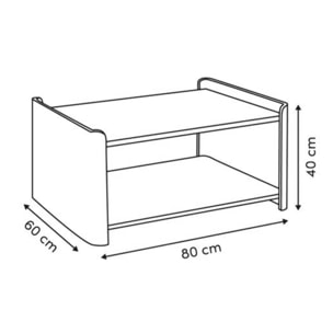 Table basse Roundy blanc ivoire et bois