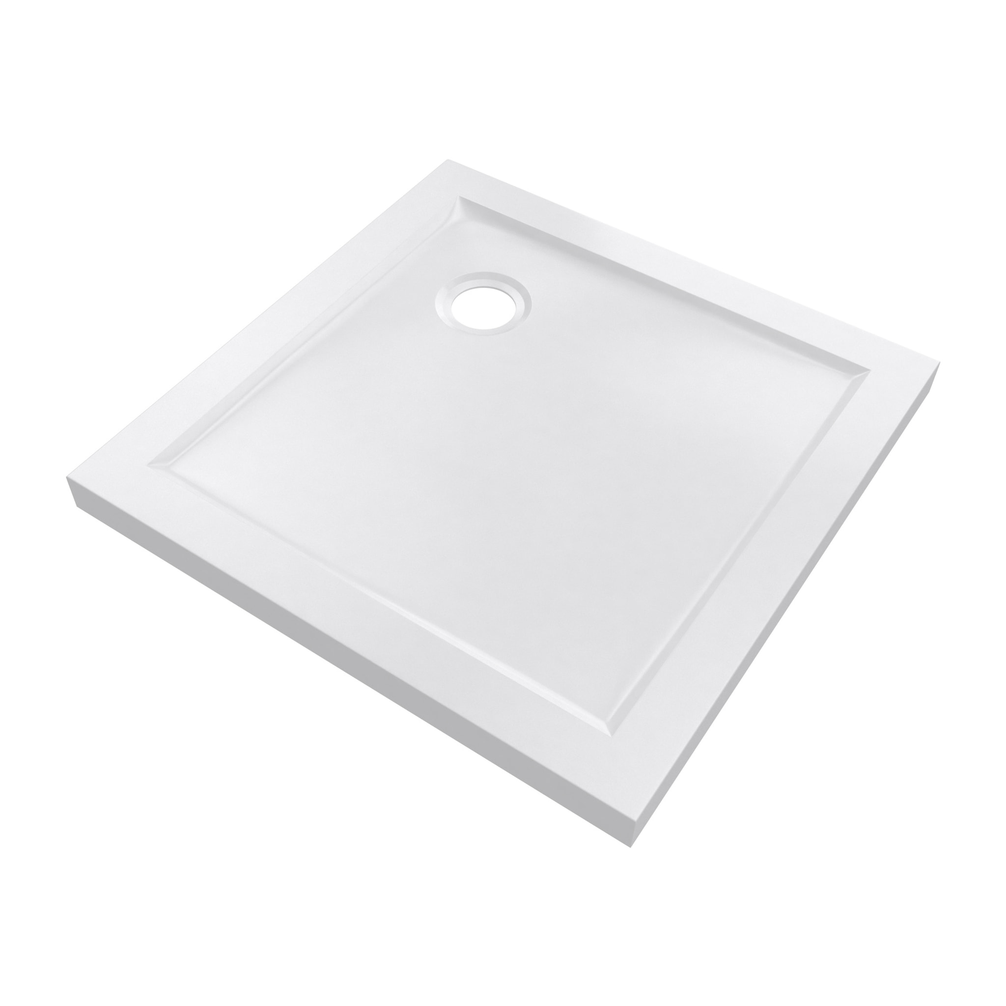 RECEVEUR DE DOUCHE A POSER EXTRA PLAT EN ACRYLIQUE BLANC CARRE 70x70 cm BAC DE DOUCHE
