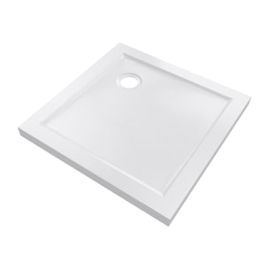 RECEVEUR DE DOUCHE A POSER EXTRA PLAT EN ACRYLIQUE BLANC CARRE 70x70 cm BAC DE DOUCHE
