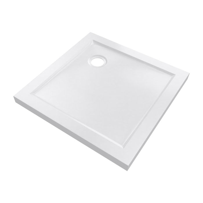RECEVEUR DE DOUCHE A POSER EXTRA PLAT EN ACRYLIQUE BLANC CARRE 70x70 cm BAC DE DOUCHE