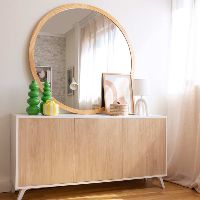 Miroir rond mikael naturalle 110cm