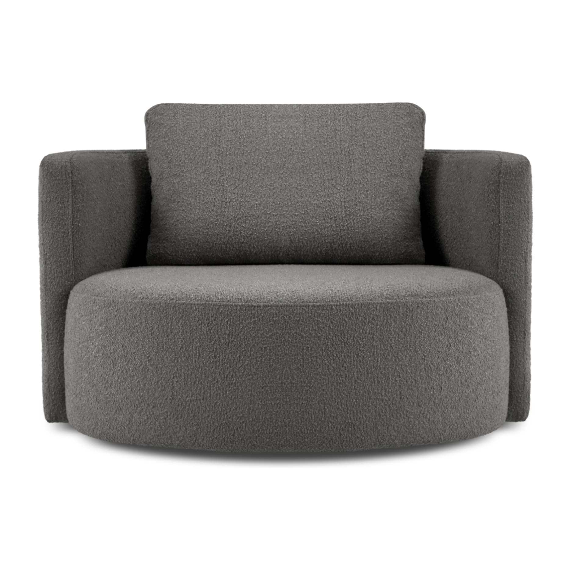 Fauteuil xl pivotant "Adam" bouclé gris foncé