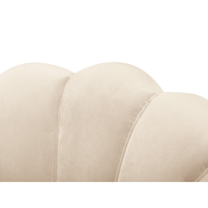 Fauteuil "Kingston" en velours beige clair