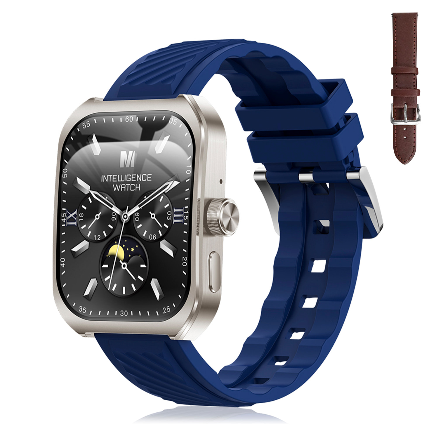 DAM Smartwatch Z88 Pro doble pulsera. Funciones outdoor, llamadas BT, notificaciones push. Funciones deportivas + salud. 5,2x1,2x4,1 Cm. Color: Azul Oscuro