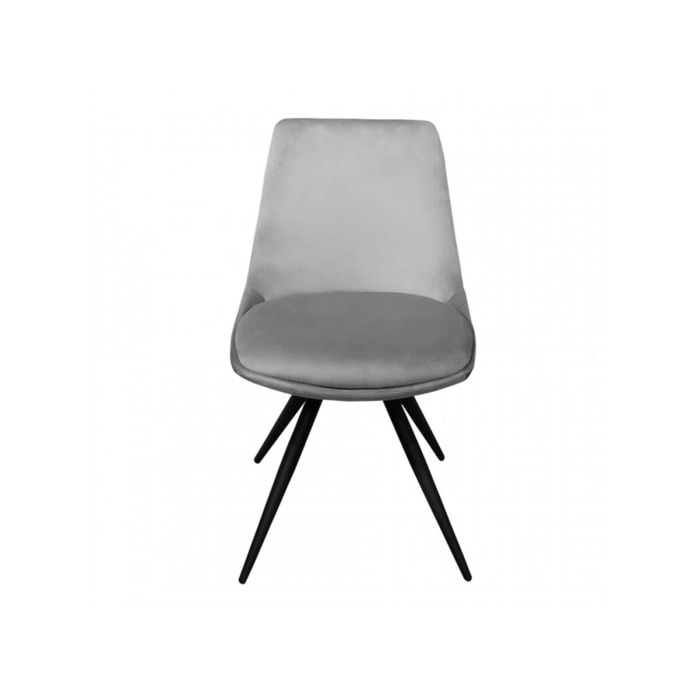 Chaise en velours avec piètement croix en métal noir - COCO