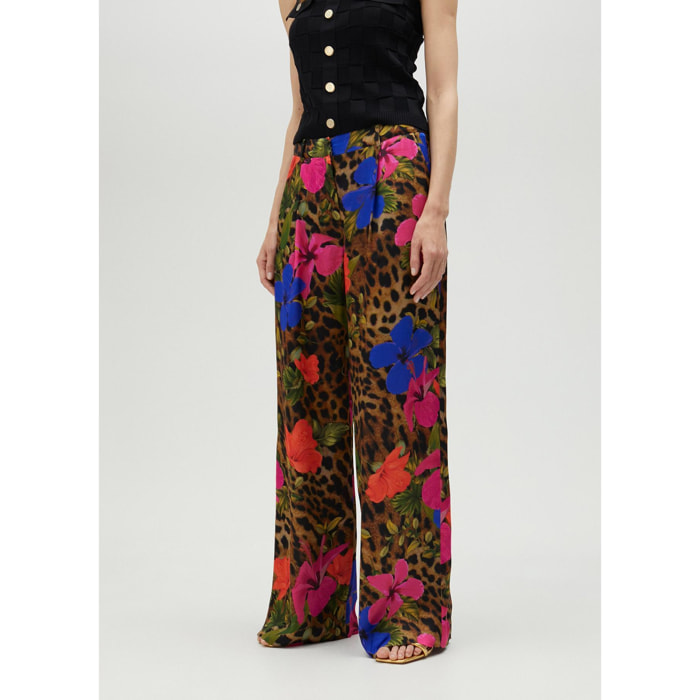 Pantaloni morbidi stampa animalier