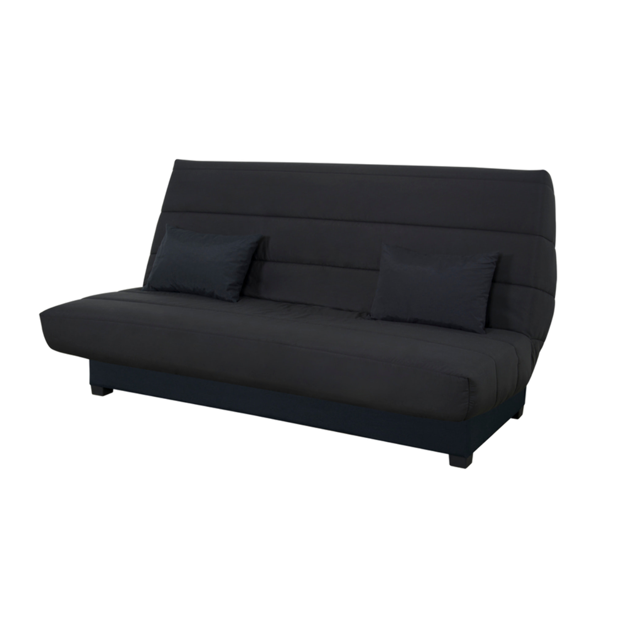 Canapé convertible Cecilia, matelas Simmons ressorts, 130 x 190 cm, noir