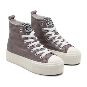 Zapatillas Altas Niños Cordones Ajustables Plomo