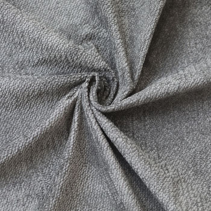 Ensemble sommier + tête de lit Eden chenille bouclettes Gris clair