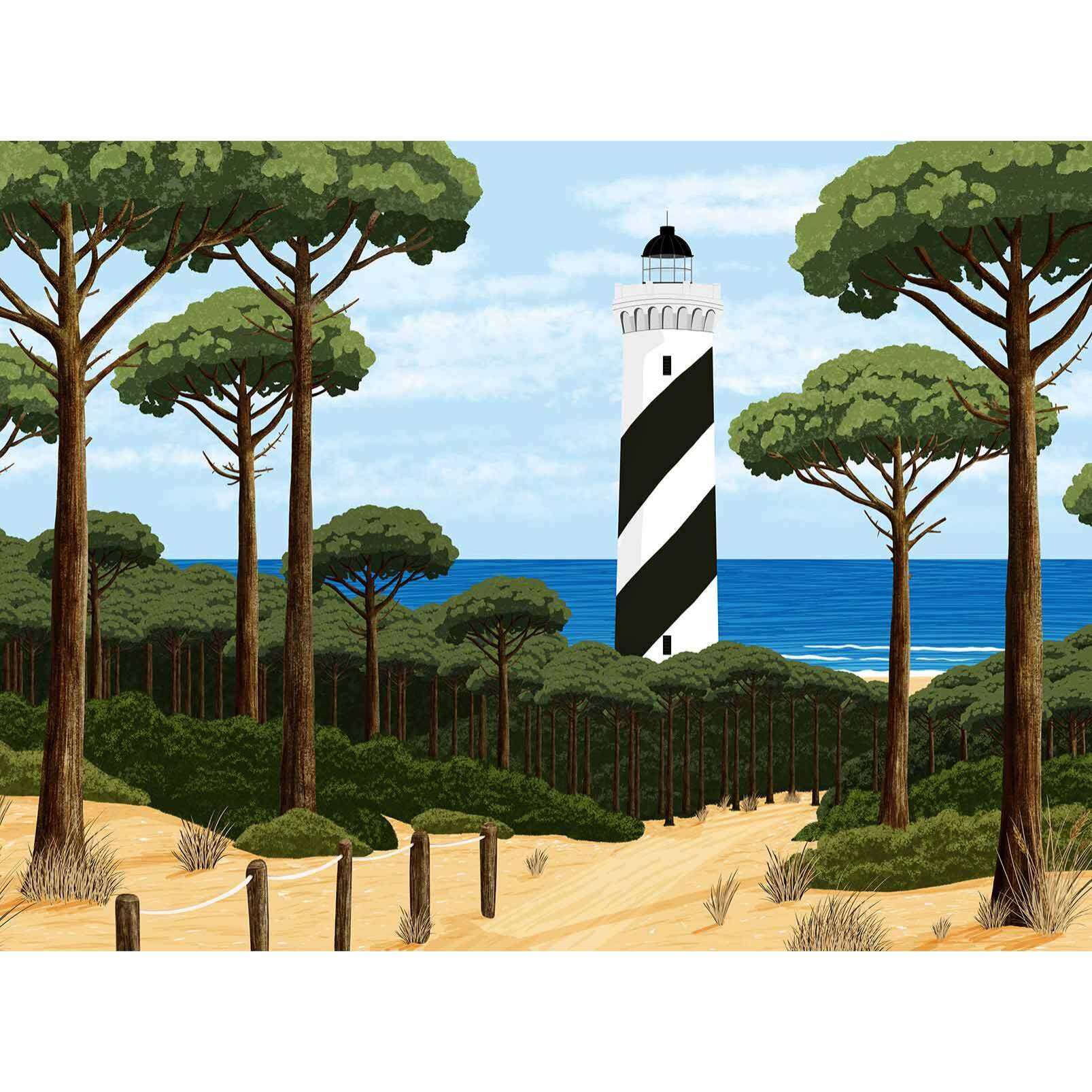 Papier peint panoramique Phare de contis  Intissé