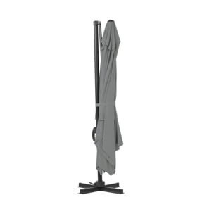 Parasol jardin déporté en aluminium "Sky 4" - 3 x 4 m - Gris