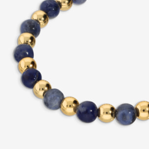 Bracciale Elastico con Sodalite e Bead Lucide
