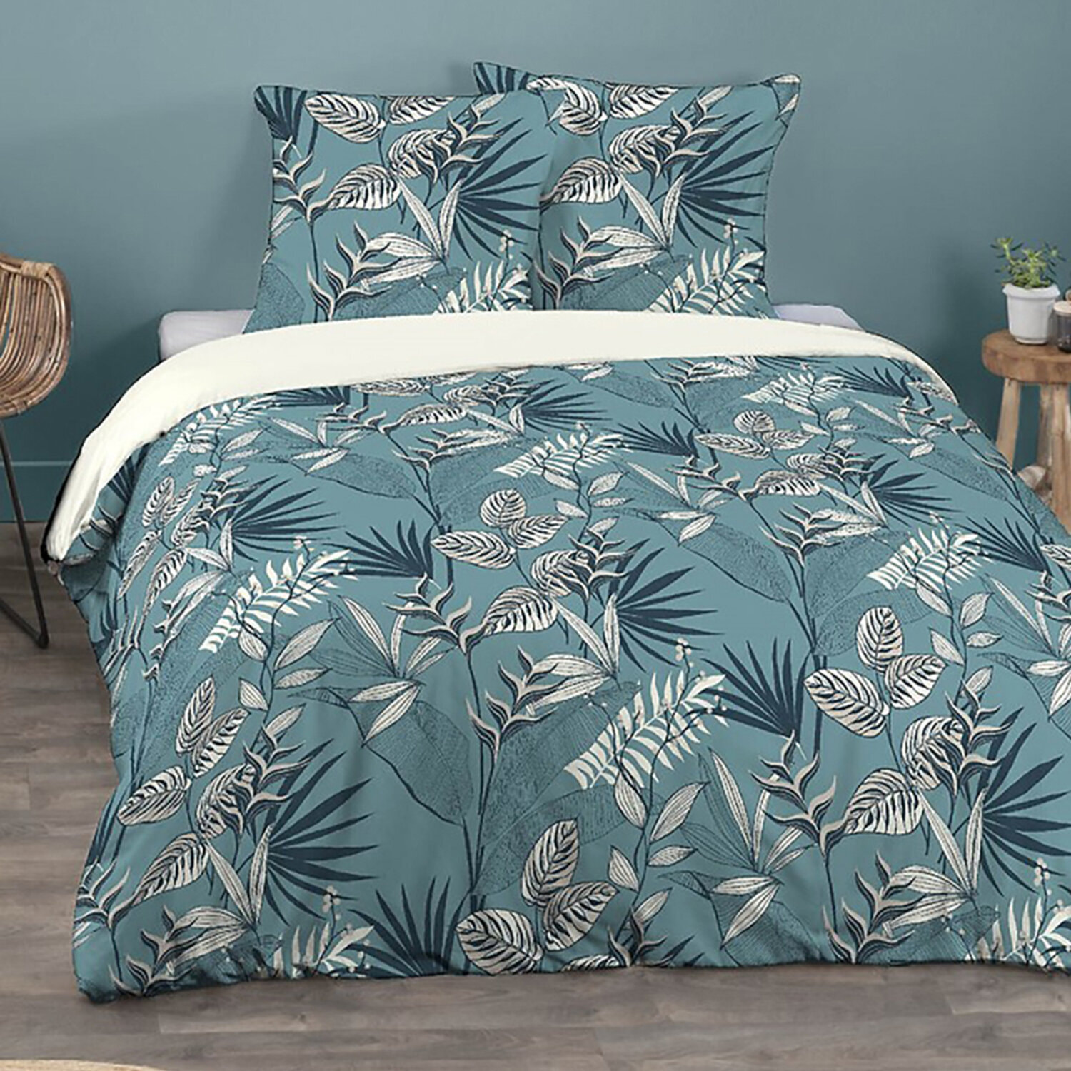 Parure housse de couette polyester vert