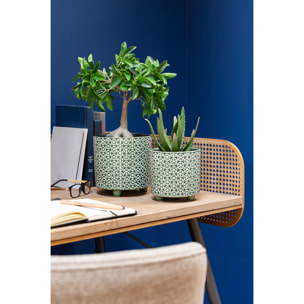 J-Line cache-pot Fleur - céramique - vert - medium - Ø 14 cm