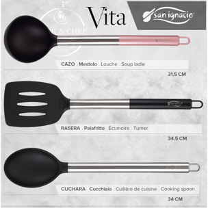 Set de cacerola 20x8.5 cm con tapa, acero inoxidable, apta para inducción y sarten 20x5.0 cm aluminio forjado apta para inducción, con juego 3 utensi