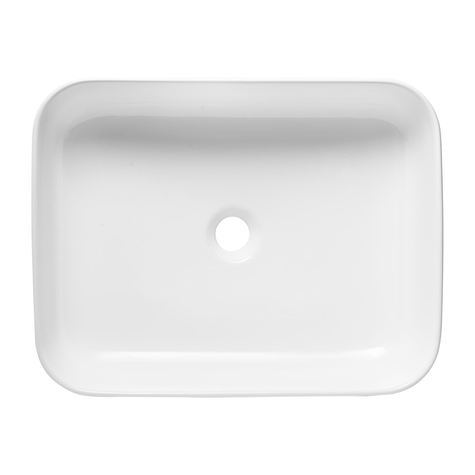 Vasque à poser Infinitio 50 x 39 x 13 cm, sans trop-plein, Blanc brillant (SATINF5039)