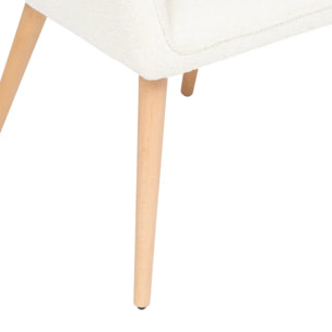Fauteuil à dîner "Visoca" bouclette blanc