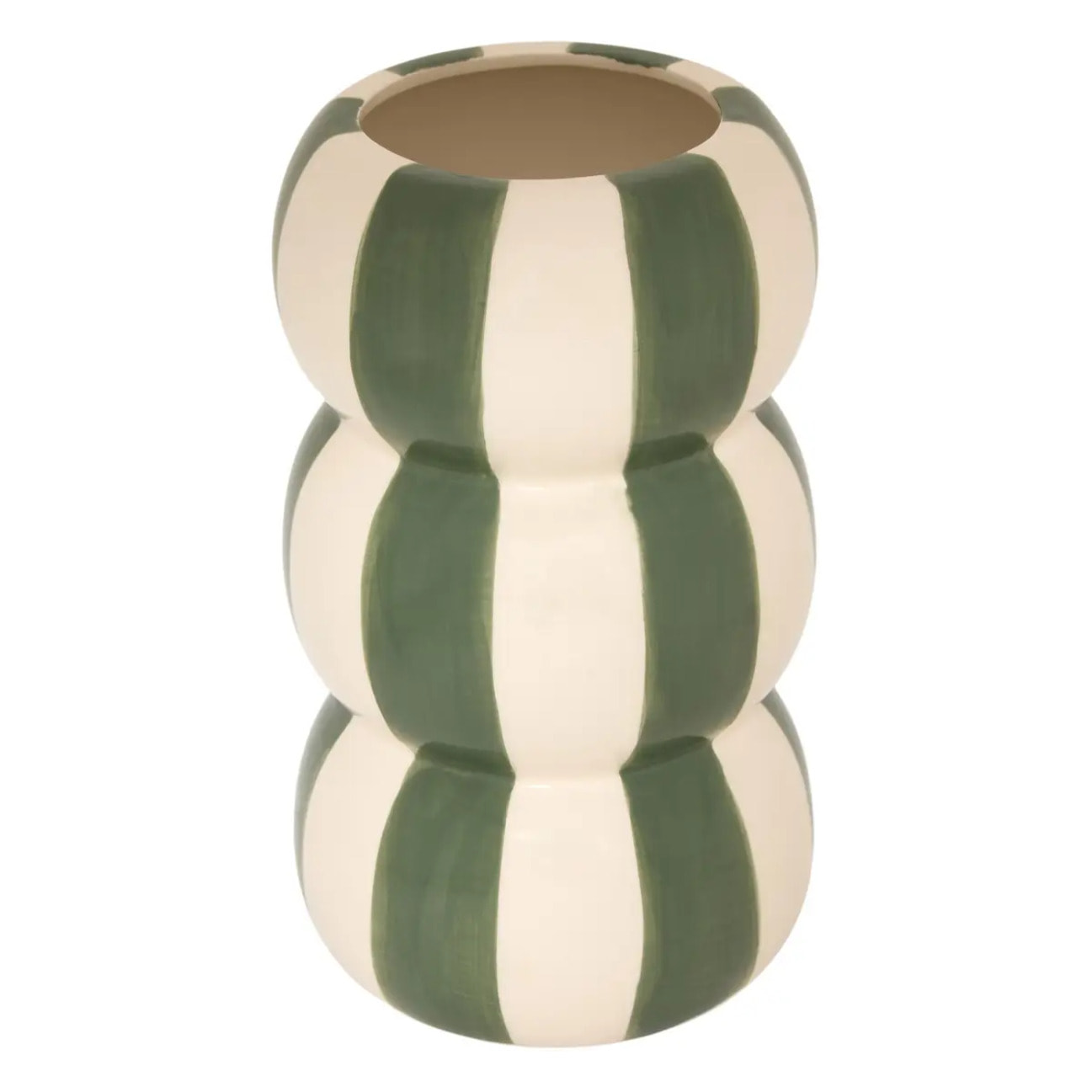 Vase Neya H.21cm rayé vert
