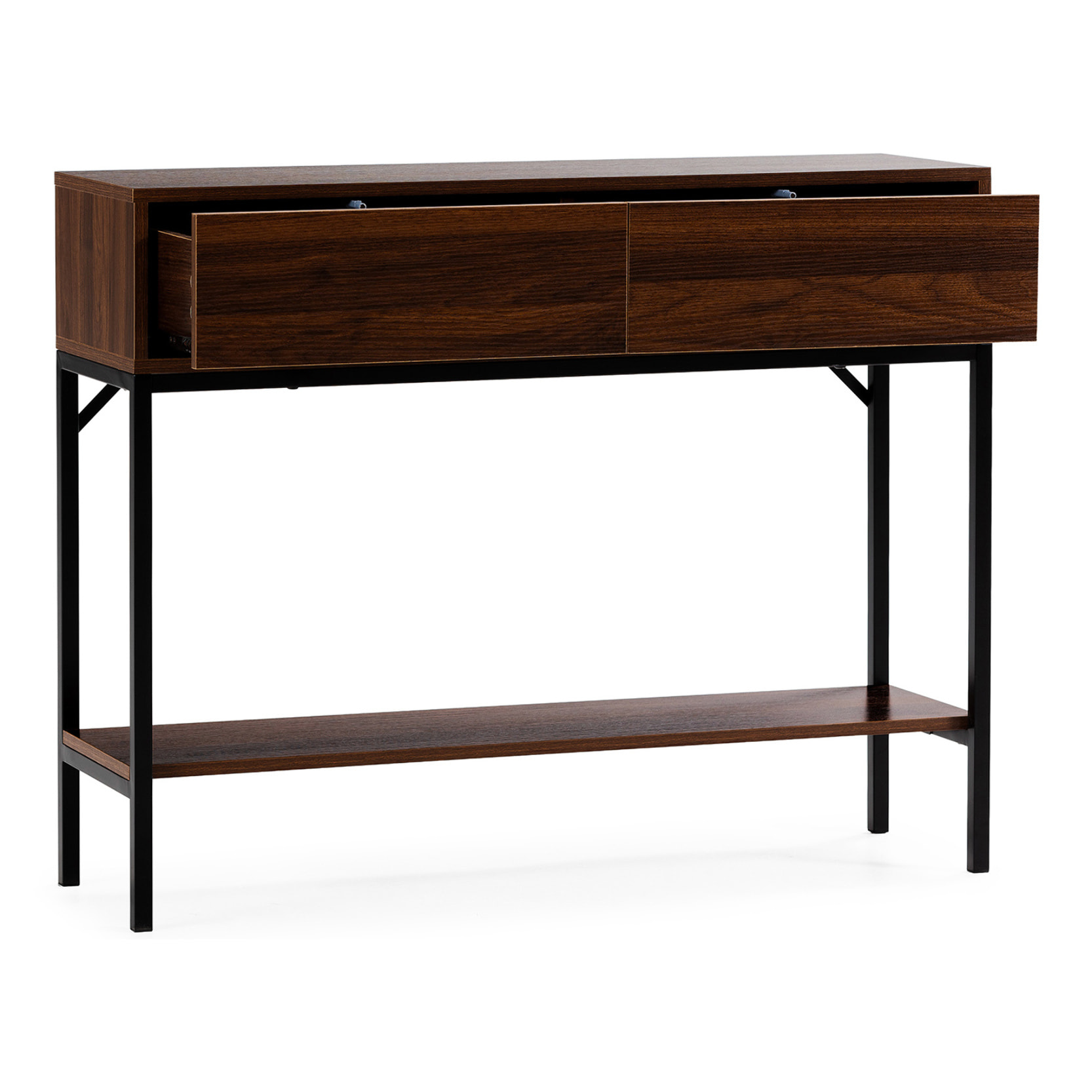 Mesa consola Auri 2 cajones efecto Nogal