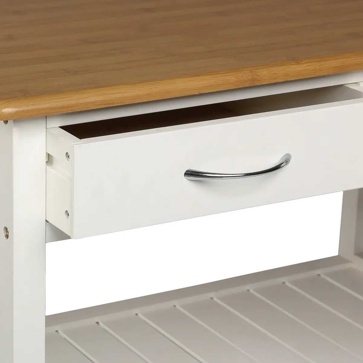 Dessertes 2 niveaux Blanc Bambou