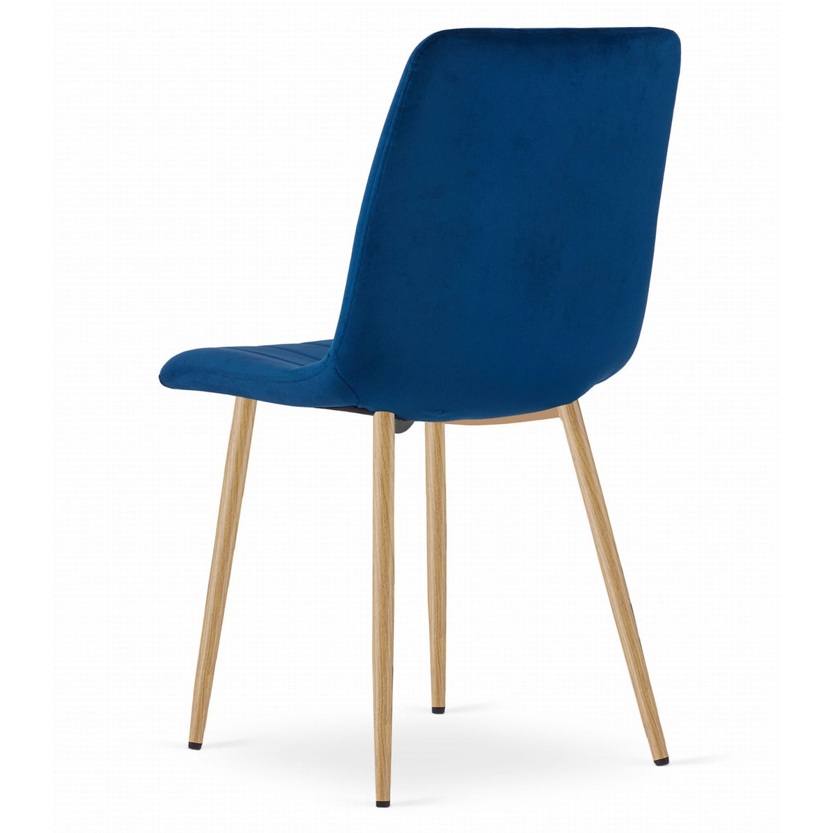 Sedia LAVA in Velluto Blu con Gambe Effetto Legno