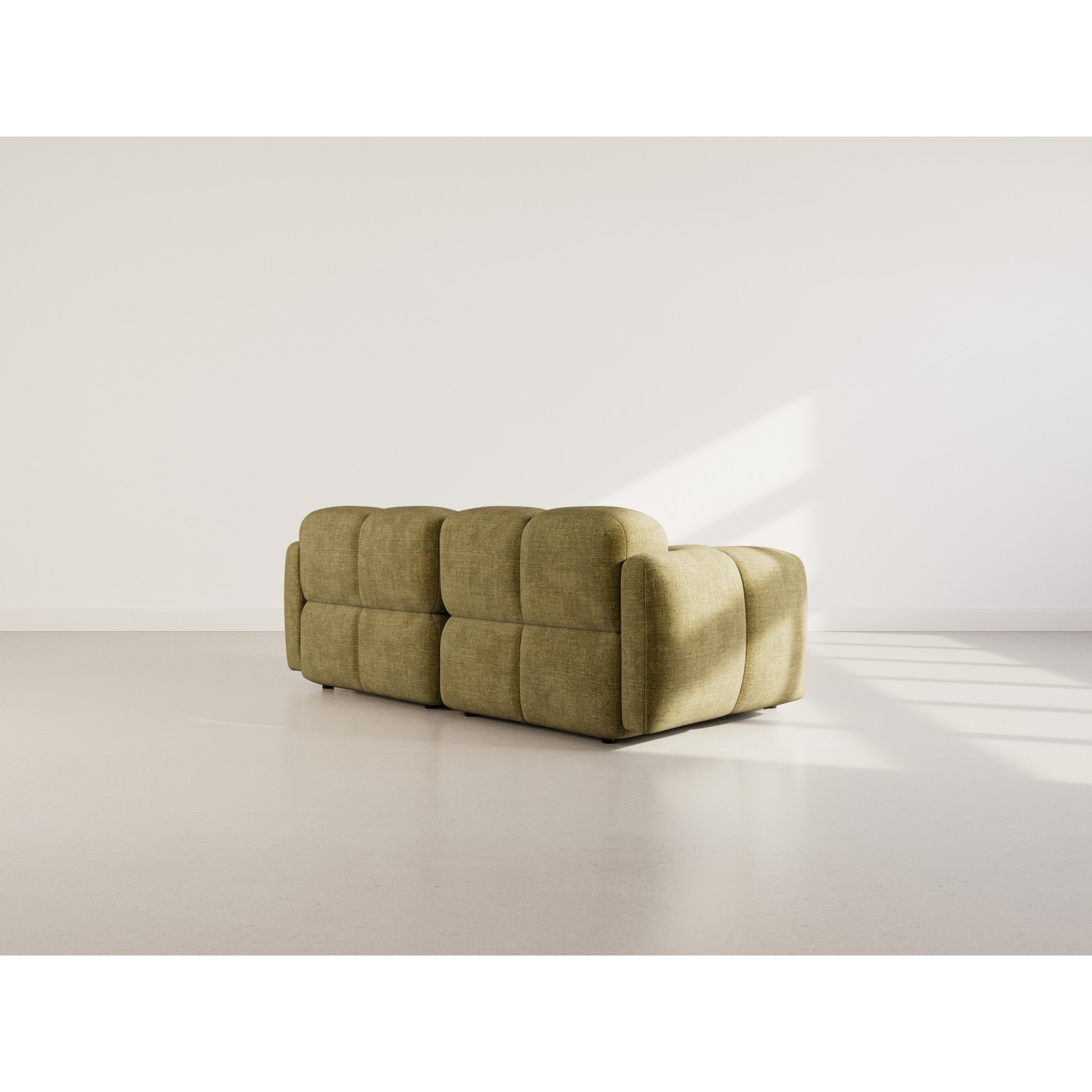 Grace - canapé modulable 2 places en velours texturé - Vert Olive