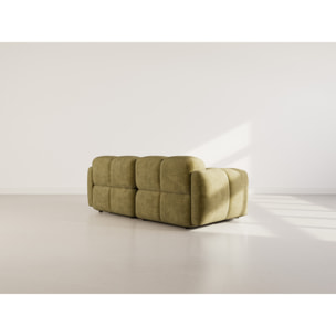 Grace - canapé modulable 2 places en velours texturé - Vert Olive