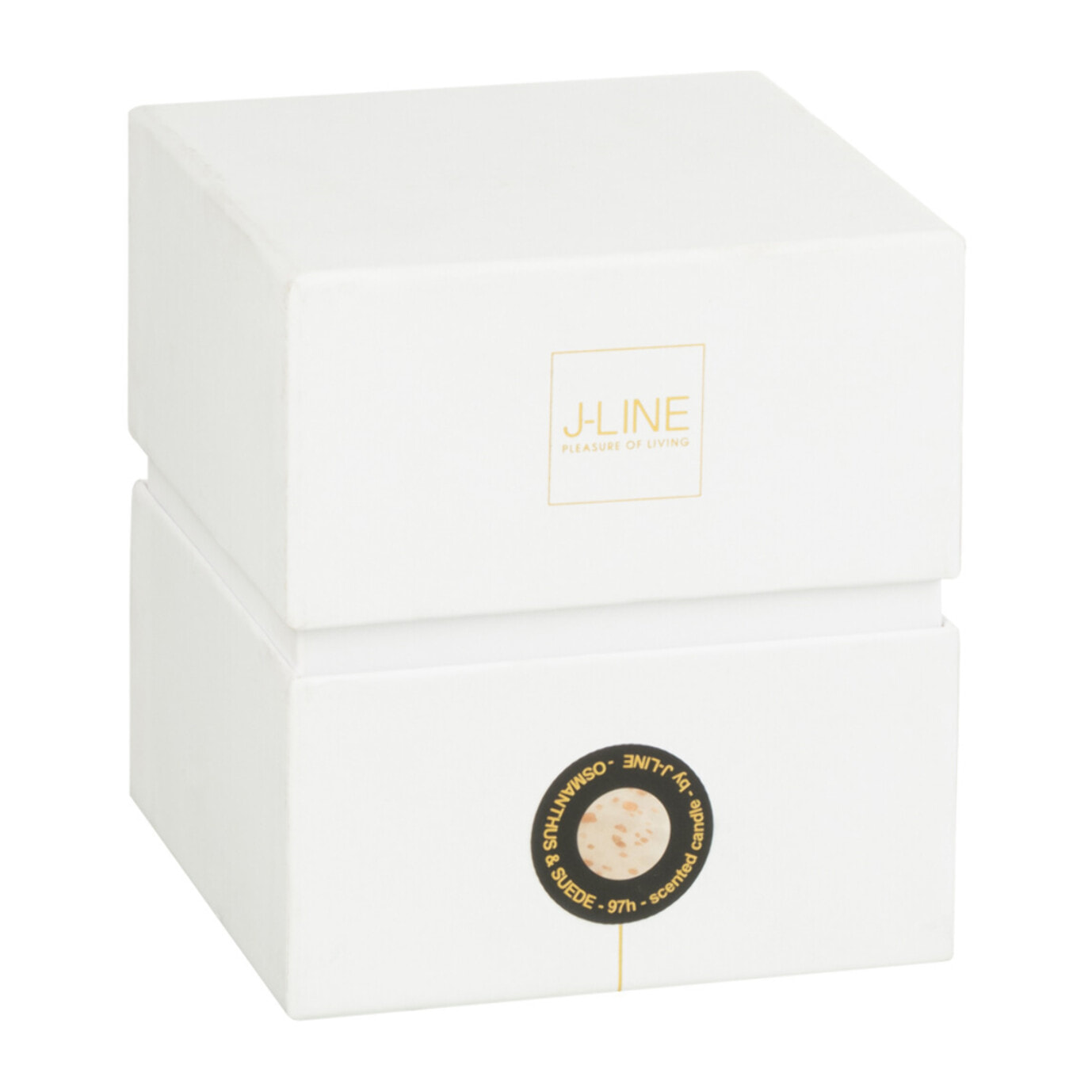 J-Line bougie parfumée Mia - Osmanthus & Suede - verre - blanc/mix - small - 90H