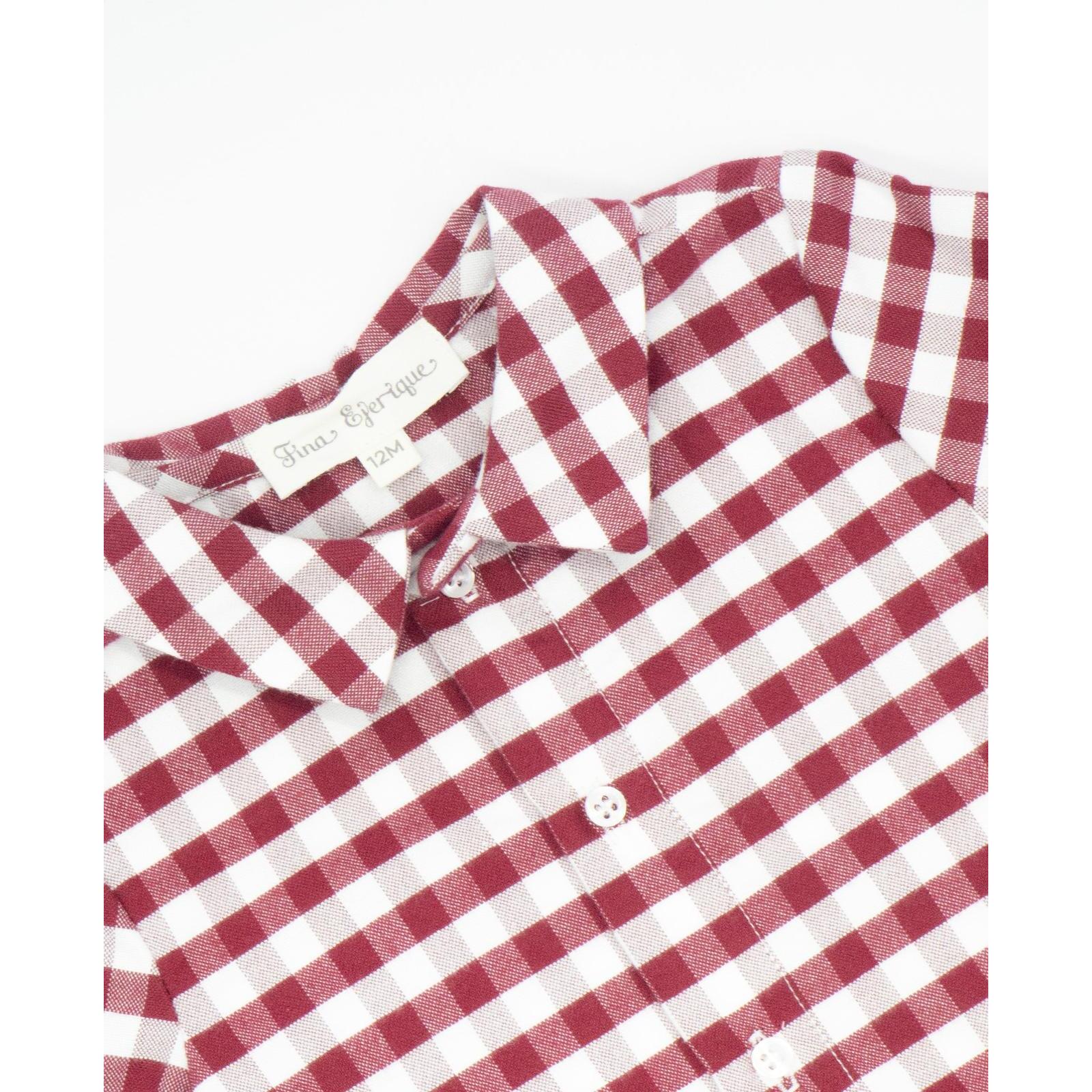 Camisa cuadro vichy granate