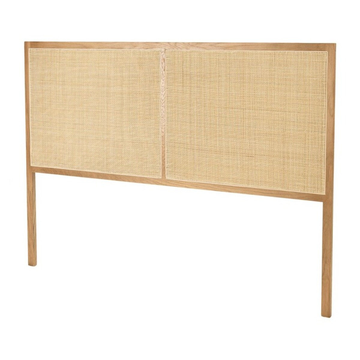 SYA - Tête de lit en rotin naturel et chêne massif pour lits 140/160cm