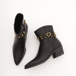 TRONCHETTO TEXANO BORCHIE NERO